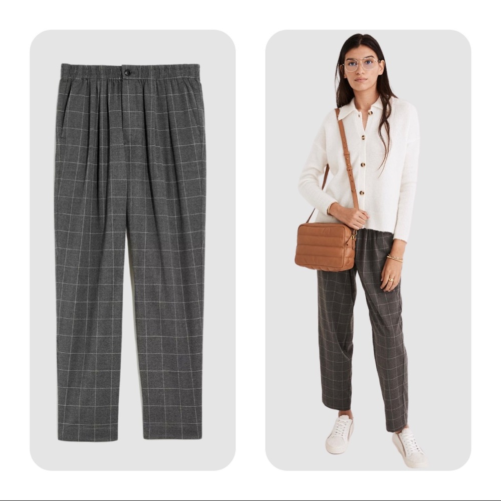 Madewell Plaid Flannel Track Trousers
